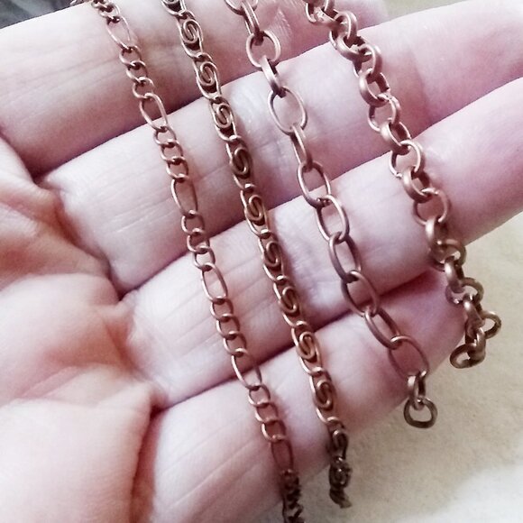 Copper or Bronze Chains! Add to your Pendants! Choose 1! Made to Order 16-24" - Picture 2 of 16
